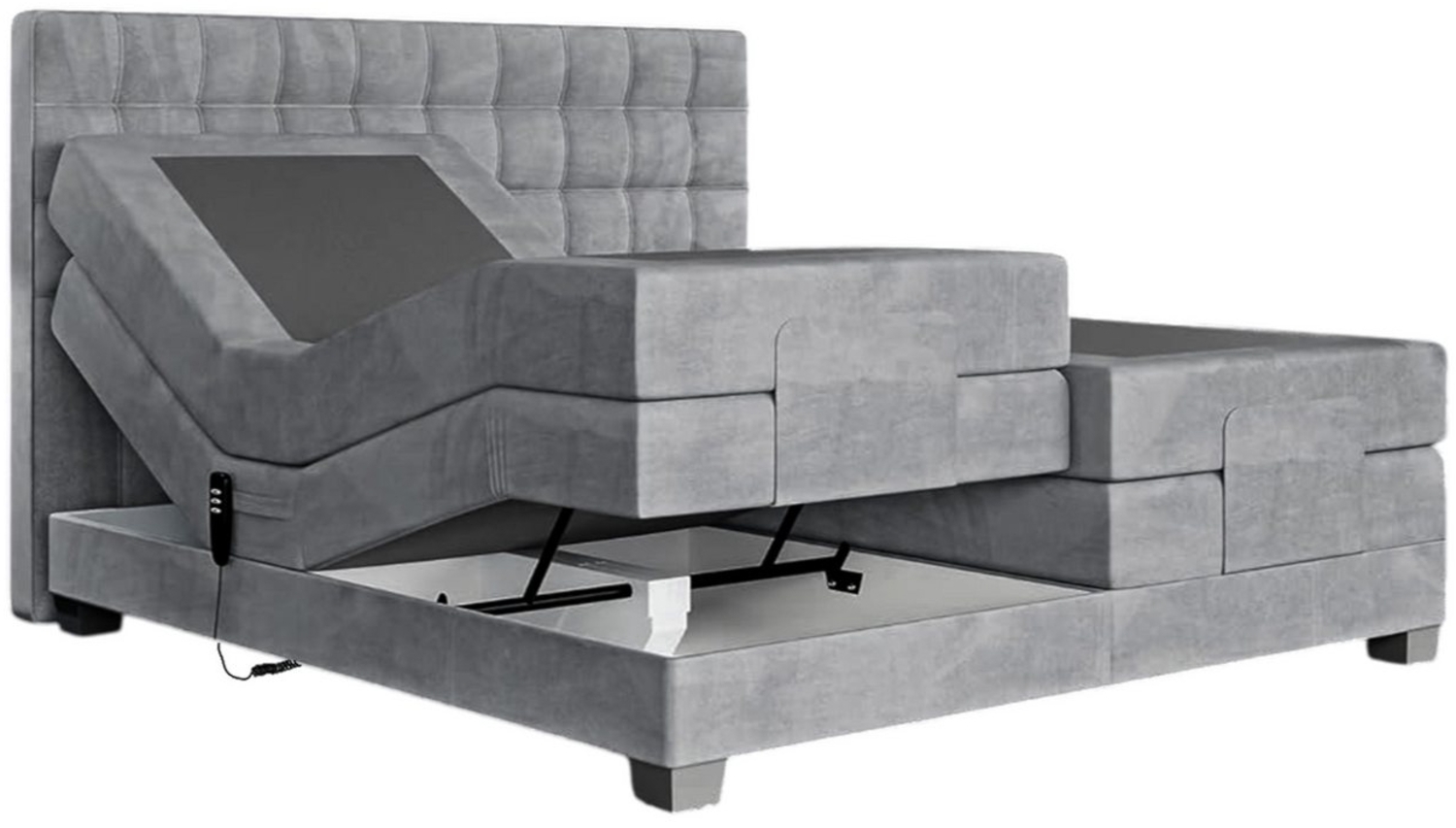 Labett Boxspringbett ELECTRA KING - Elektrisch verstellbare 140x200 160x200 180x200 200x200 (Boxspringbett, Matratze, Topper), Elektrisch verstellbare, Doppelbett mit Kopfteil, 4 Matratzen, Topper Bild 1