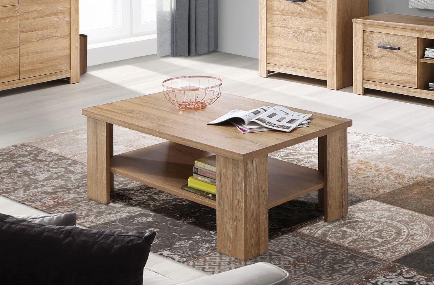 Couchtisch 107x67cm Ziertisch Wohnzimmertisch Alteiche Beistelltisch Tisch Bild 1