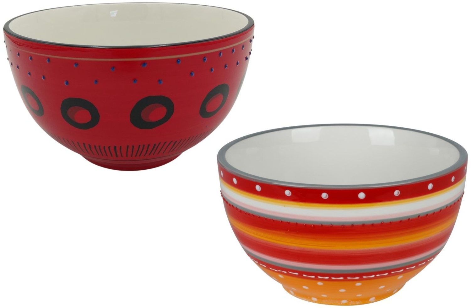 Keramik-Schüssel 20,5cm Servierschüssel Salatschüssel Suppenschüssel Schüssel, zufällige Musterwahl Bild 1