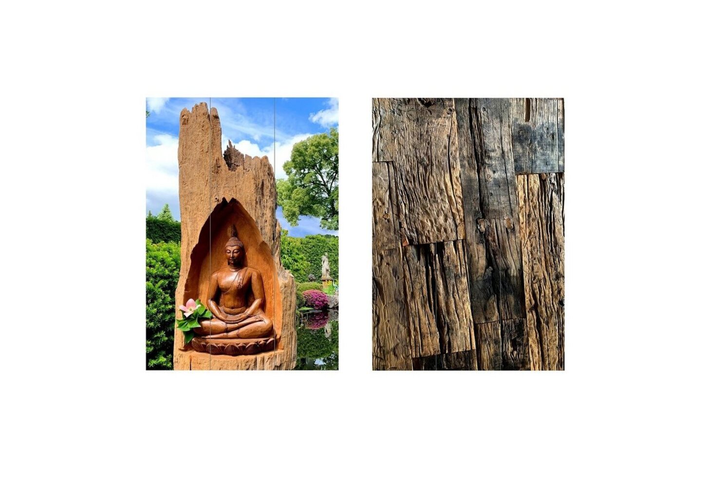 HTI-Living Paravent Paravent Buddha Statue (Stück, 1 St, 1 Paravent), Raumteiler Sichtschutz Trennwand Bild 1