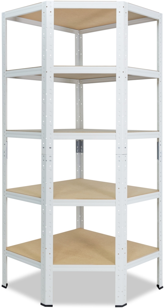shelfplaza HOME 180x60x30 cm Eckregal in weiß mit 5 Böden und 175 kg Traglast pro Boden Bild 1