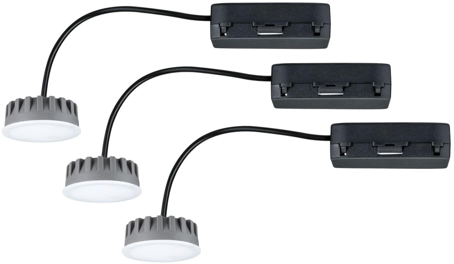 Paulmann 2Easy Einbauleuchten Basis-Set Coin Leuchtmittel UltraSlim dimmbar satiniert LED 3x6,8W 2700K 230V 51mm7486 Bild 1