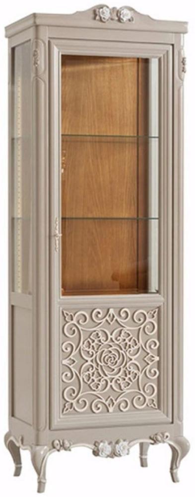 Casa Padrino Luxus Barock Vitrine Grau / Creme / Braun - Handgefertigter italienischer Barockstil Vitrinenschrank - Italienische Barock Möbel - Barockstil Möbel - Luxus Qualität - Made in Italy Bild 1