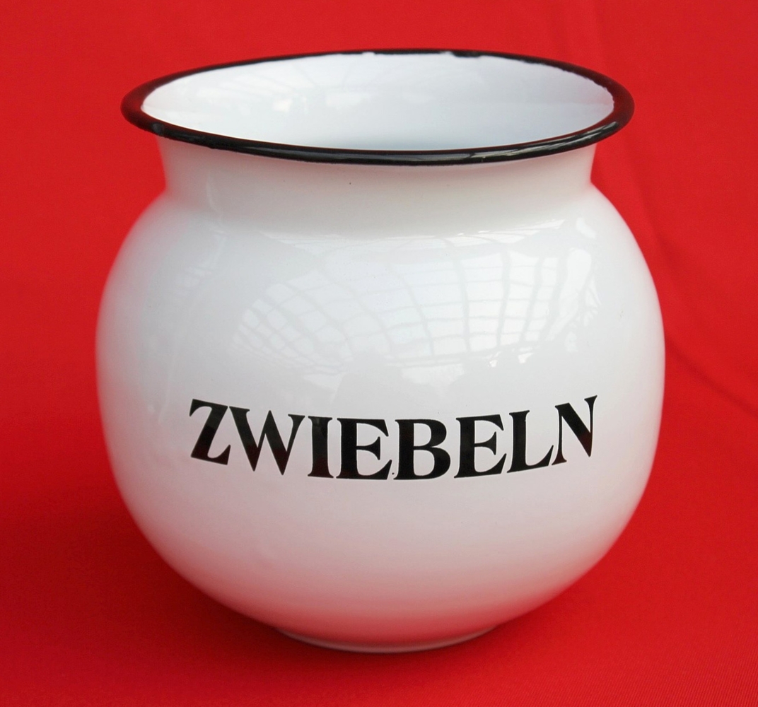 Zwiebeln Topf 51217 Aufbewahrungsdose 15cm emailliert Behälter Emaille Dose Bild 1