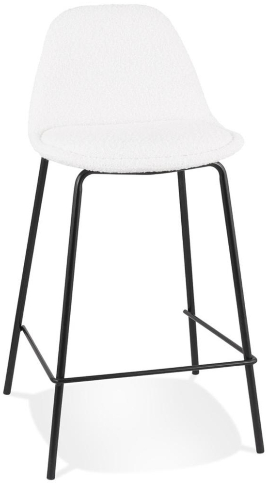 Kadima Design Hochstuhl Weiß | 65 cm | gepolstert, ergonomisch | Bouclé & Metall | Rückenlehne | Belastbarkeit 120 kg Bild 1