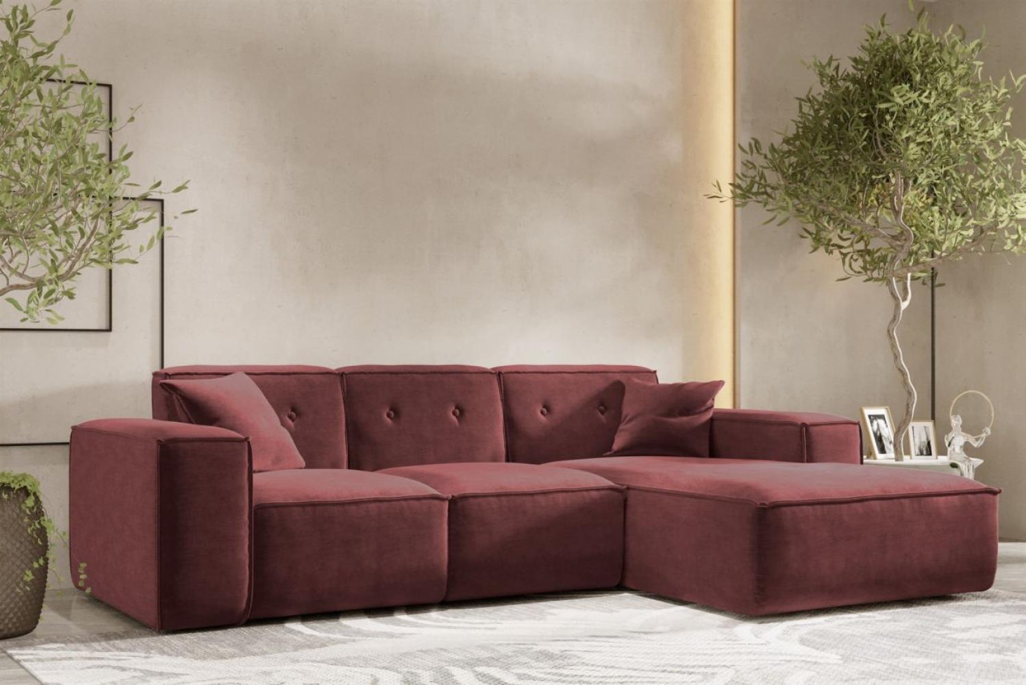 Ecksofa Designersofa CESINA Stoff Perfect Harmony Bordeauxrot Ottomane Rechts Bild 1