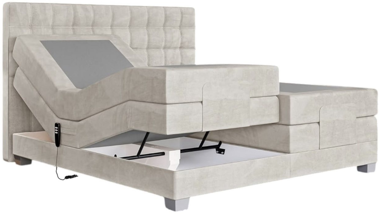 Labett Boxspringbett ELECTRA KING - Elektrisch verstellbare 140x200 160x200 180x200 200x200 (Boxspringbett, Matratze, Topper), Elektrisch verstellbare, Doppelbett mit Kopfteil, 4 Matratzen, Topper Bild 1