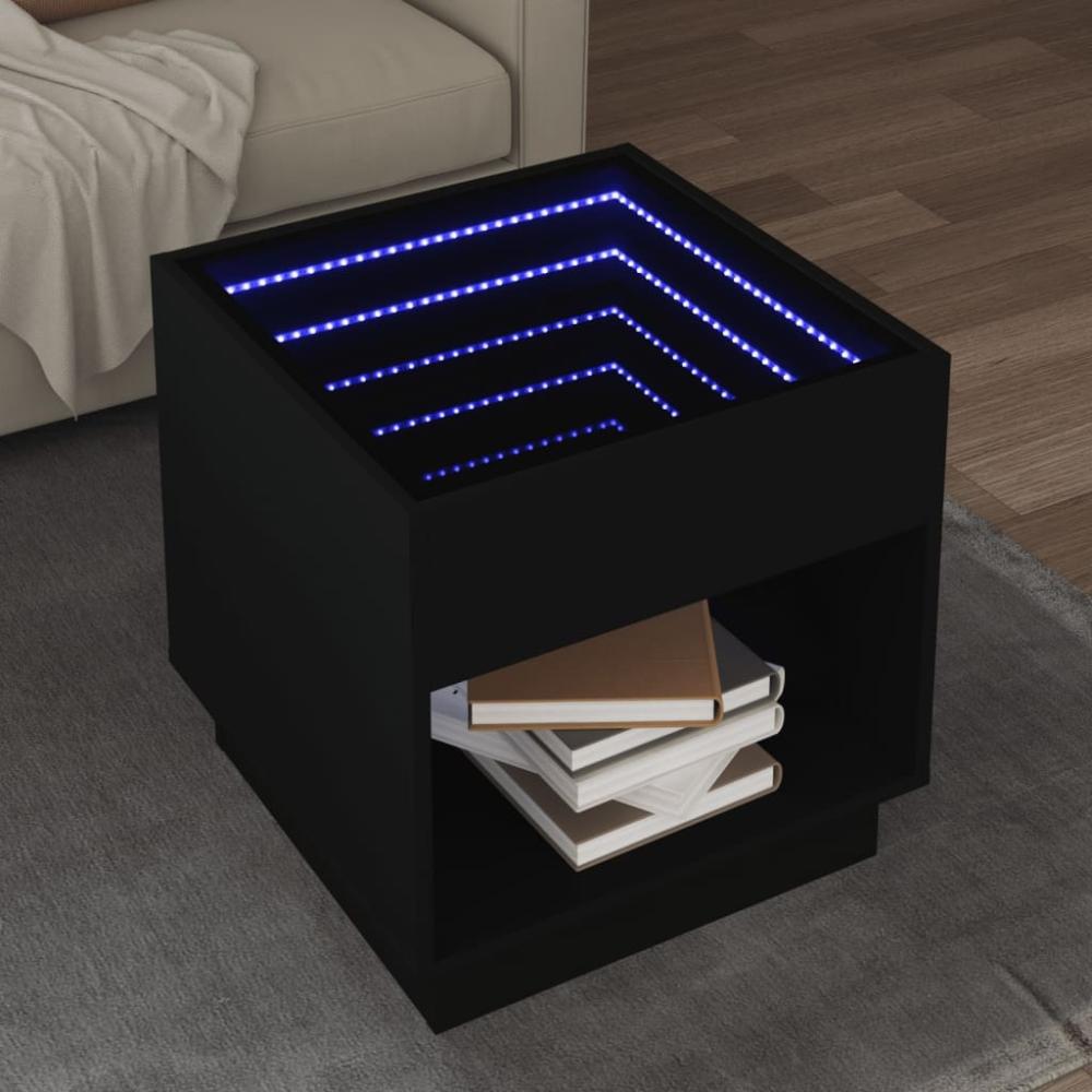 vidaXL Couchtisch mit Infinity-LED Schwarz 50x50x50 cm 847652 Bild 1