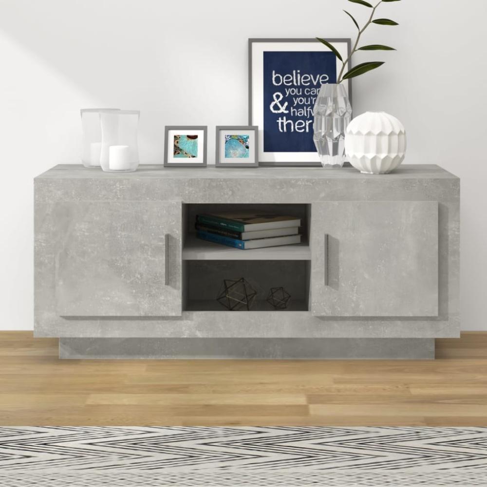 vidaXL TV-Schrank Betongrau 102x35x45 cm Holzwerkstoff 811794 Bild 1