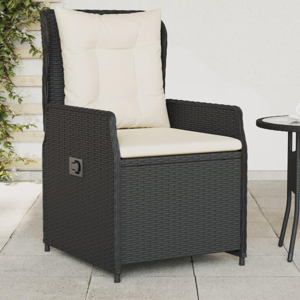 vidaXL Gartensessel 2 Stk. Verstellbar Schwarz Poly Rattan 368652 Bild 1