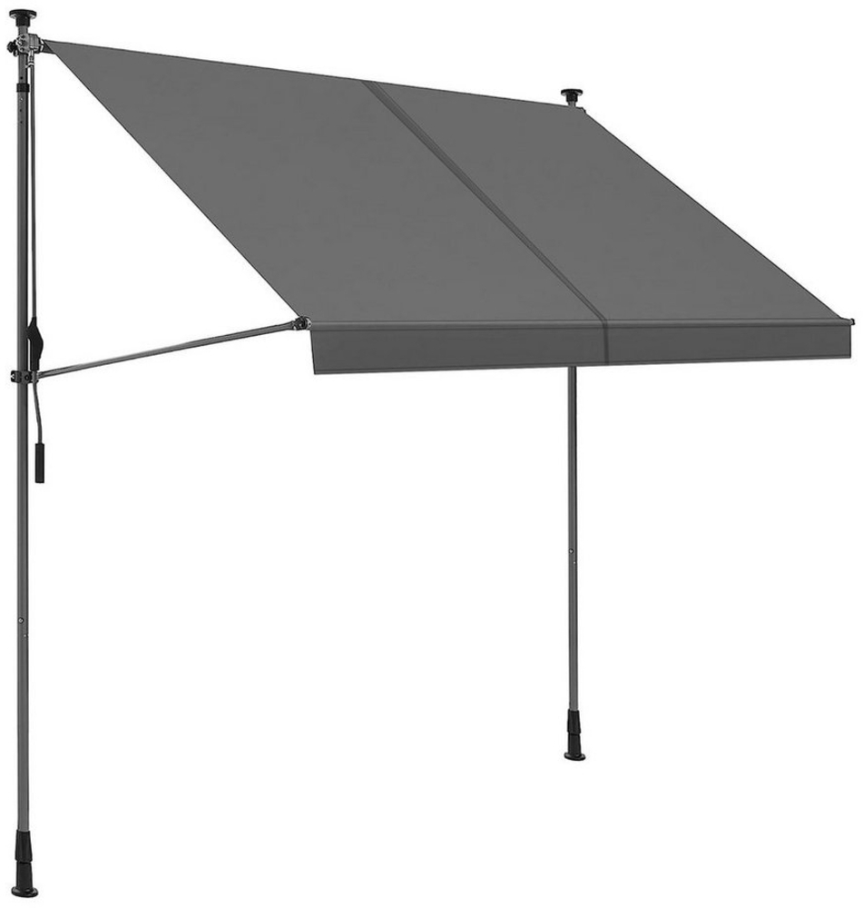 osoltus Balkon Klemmmarkise 250 x 130cm Balkonmarkise Sonnenschutz hellgrau Bild 1
