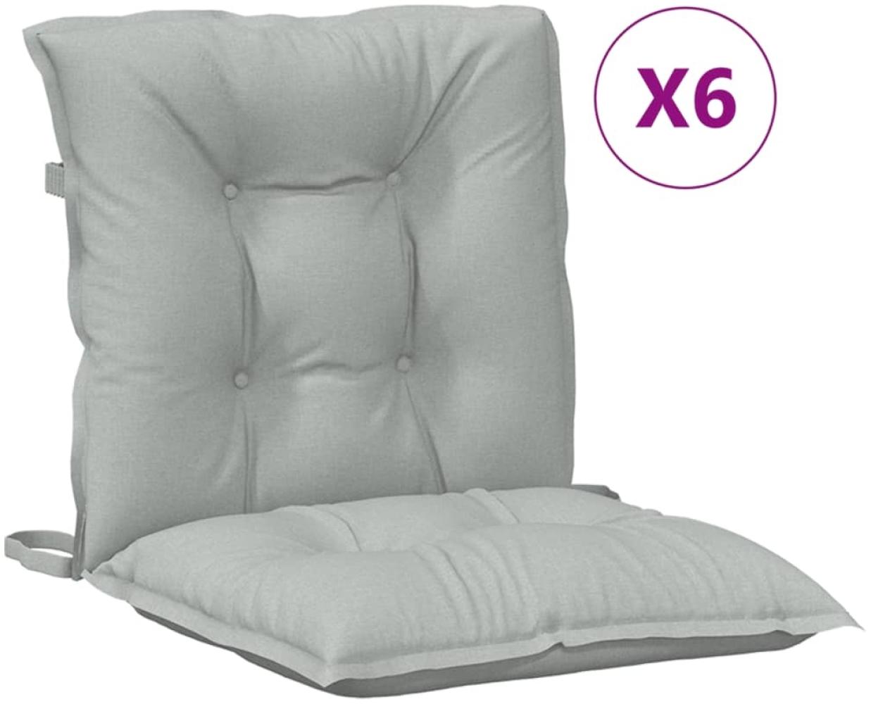vidaXL Niedriglehner-Auflagen 6 Stk. Melange Hellgrau 100x50x7cm Stoff 4002381 Bild 1
