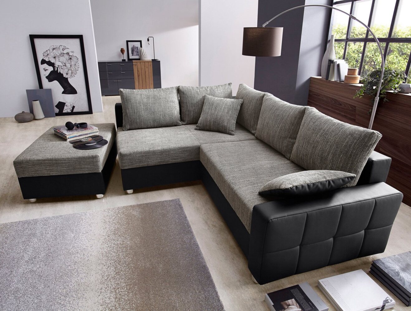 COLLECTION AB Ecksofa Parma L-Form, mit Bettfunktion und Federkern Bild 1