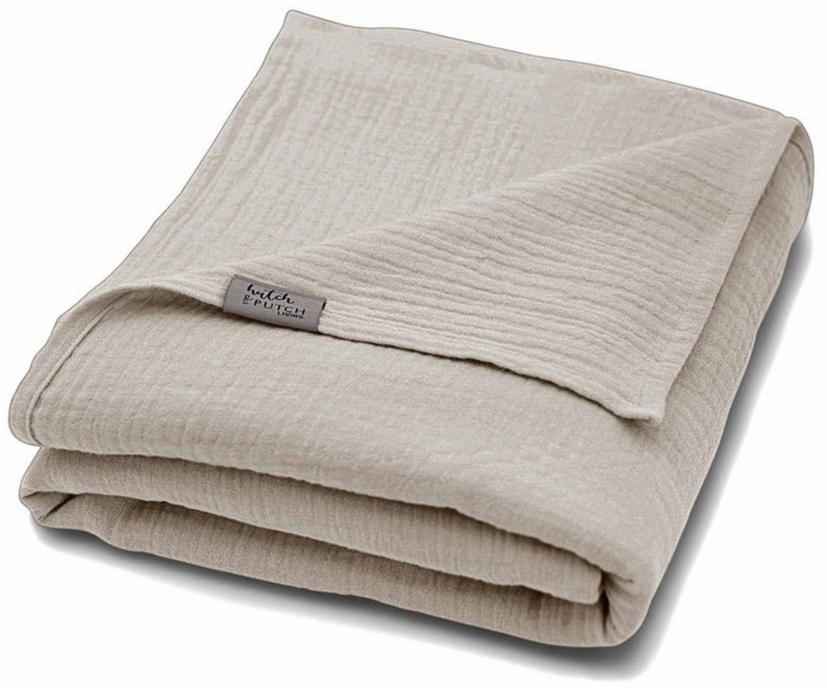 Wohndecke Musselin Sommerdecke für warme Nächte - aus 100% Bio Baumwolle, hutch&putch, die perfekte leichte Decke für den Sommer - Handmade in Germany Bild 1
