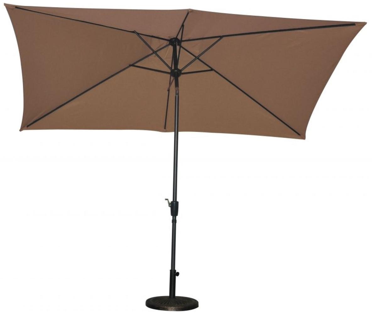 TrendLine Alu Marktschirm Lagos mocca 200 x 300 cm Sonnenschirm Gartenschirm Bild 1