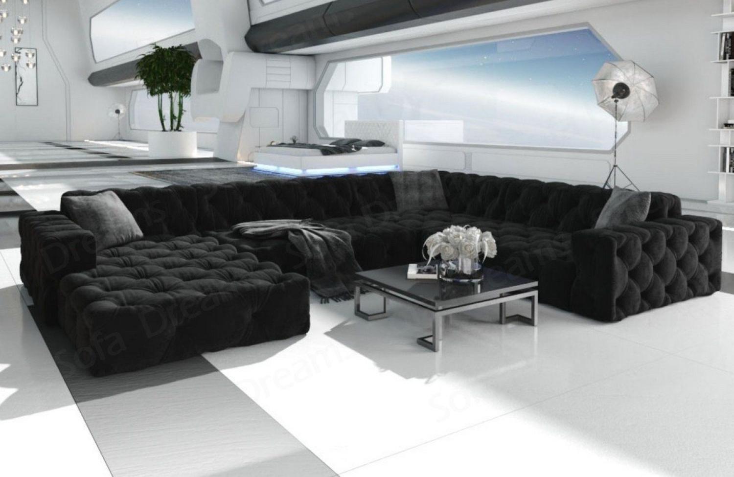 Sofa Dreams Wohnlandschaft Stoff Samt Design Sofa Polstersofa Menorca U Form Stoffsofa Modern Bild 1