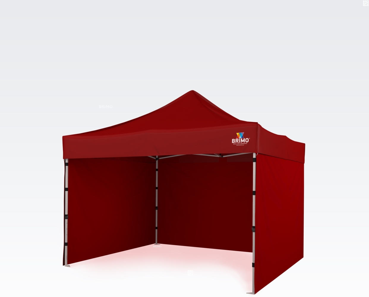Faltzelt 3x3m - mit 3 Wänden - Rot Bild 1