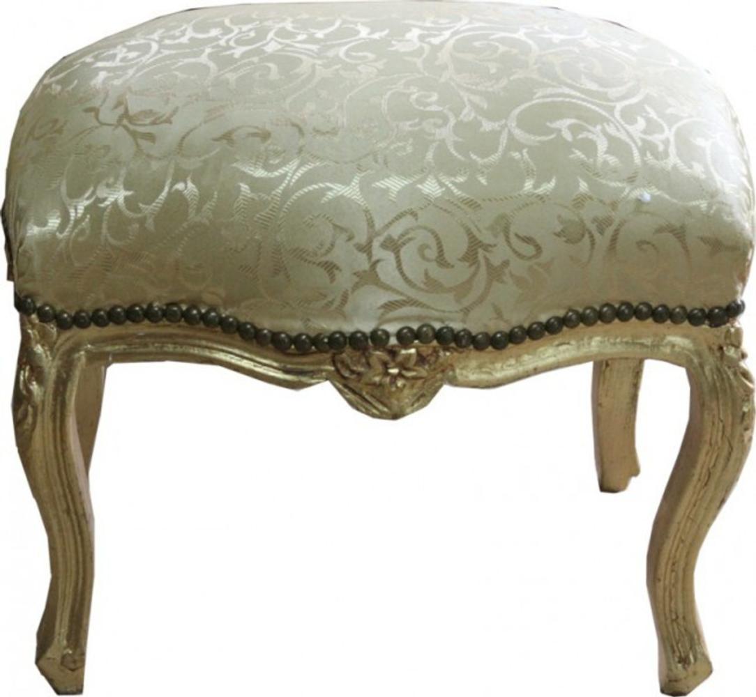 Casa Padrino Barock Fußhocker Gold Muster / Gold Medium Bild 1