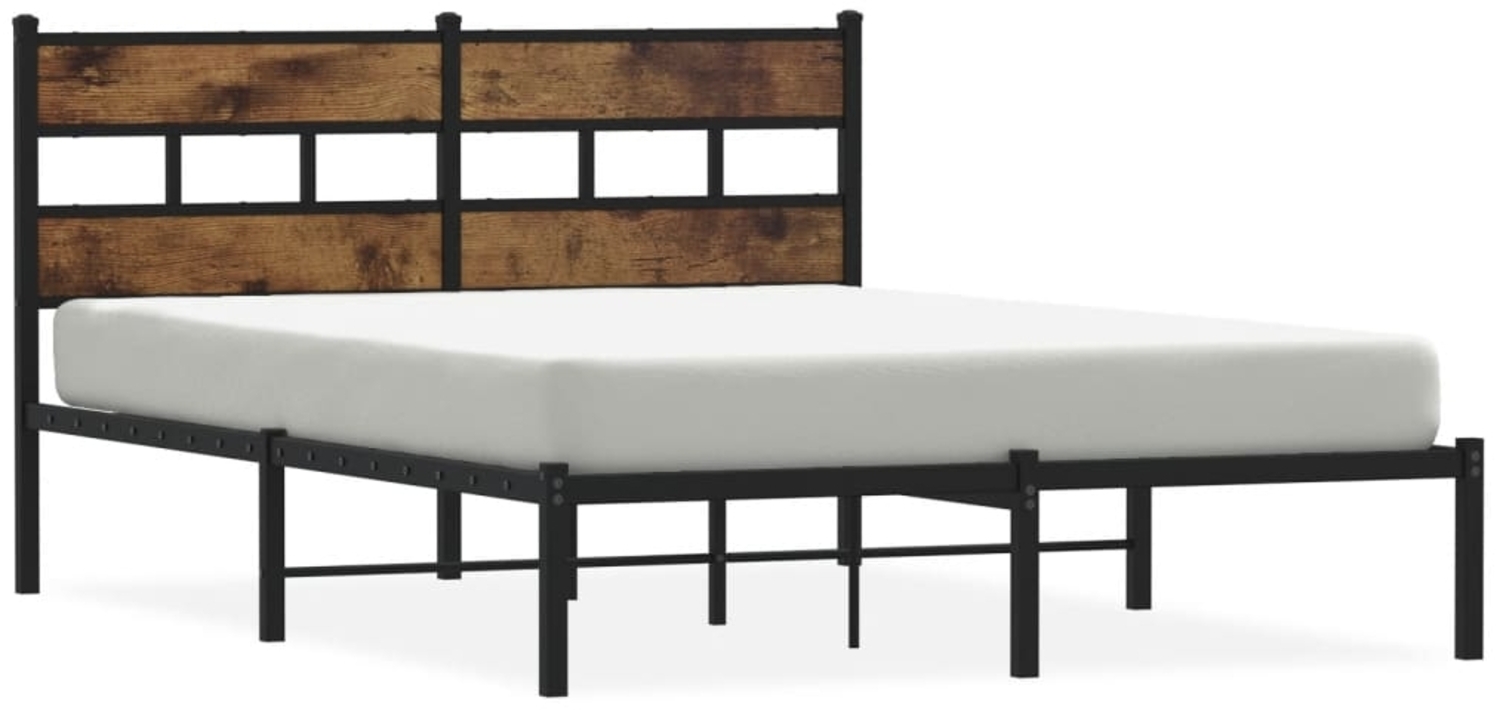 vidaXL Metallbett ohne Matratze Räuchereiche 160x200 cm 4017056 Bild 1