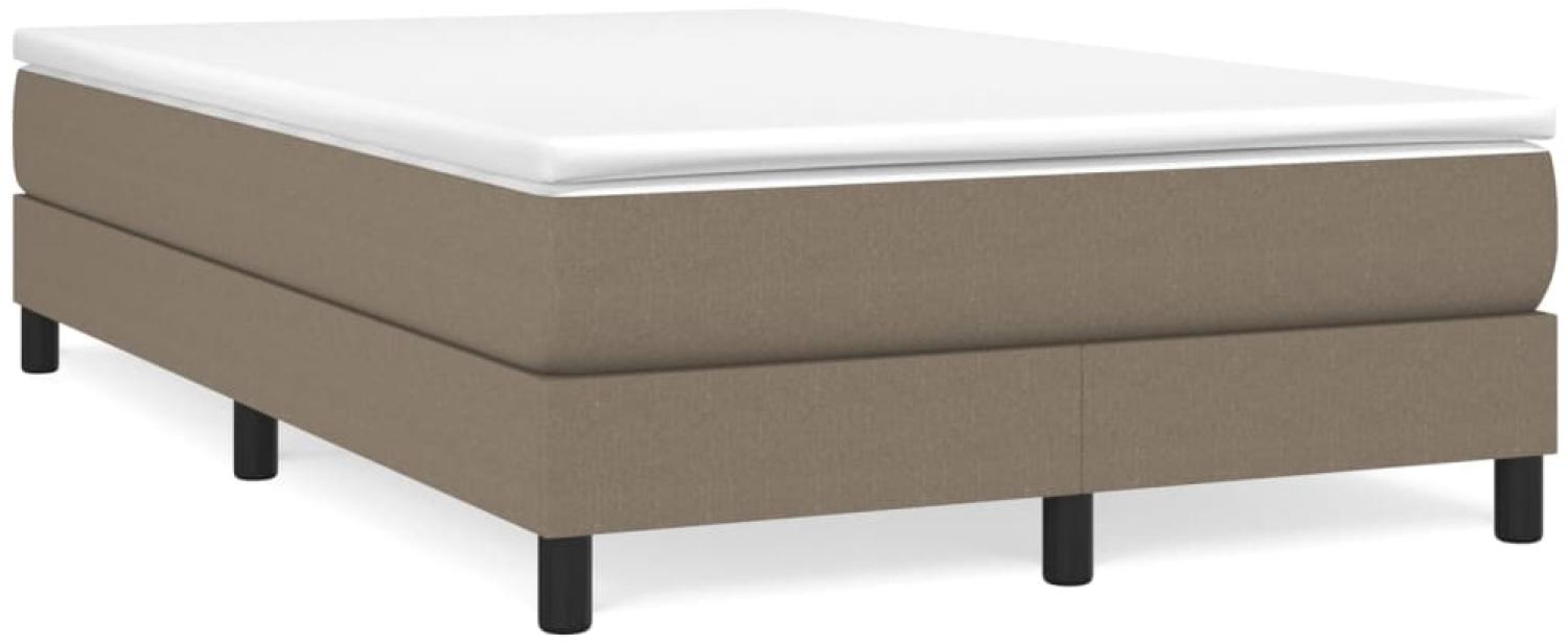 vidaXL Boxspringbett mit Matratze Taupe 120x200 cm Stoff, Härtegrad: H2 [3144065] Bild 1