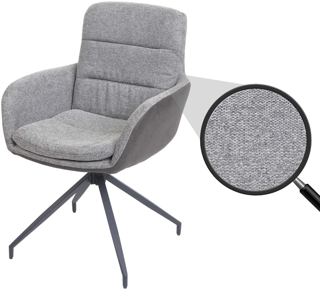 Mendler 'HWC-K32' Esszimmerstuhl, Auto-Position, Stoff / Textil grau-dunkelgrau Bild 1