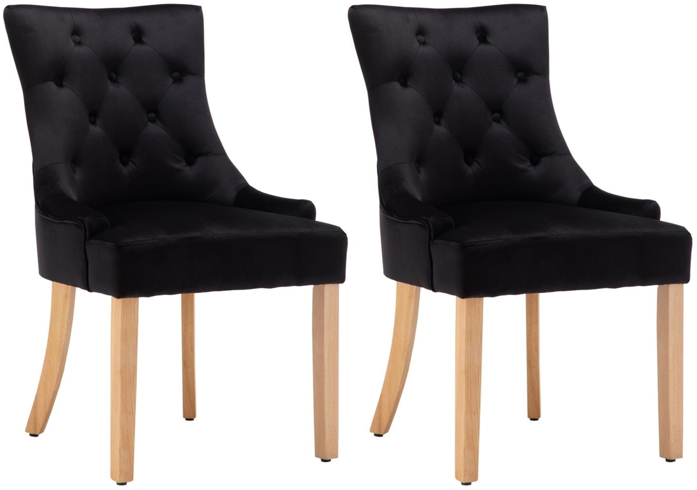 2er Set Stühle aus Samt 56 x 91 x 63 cm Schwarz Bild 1