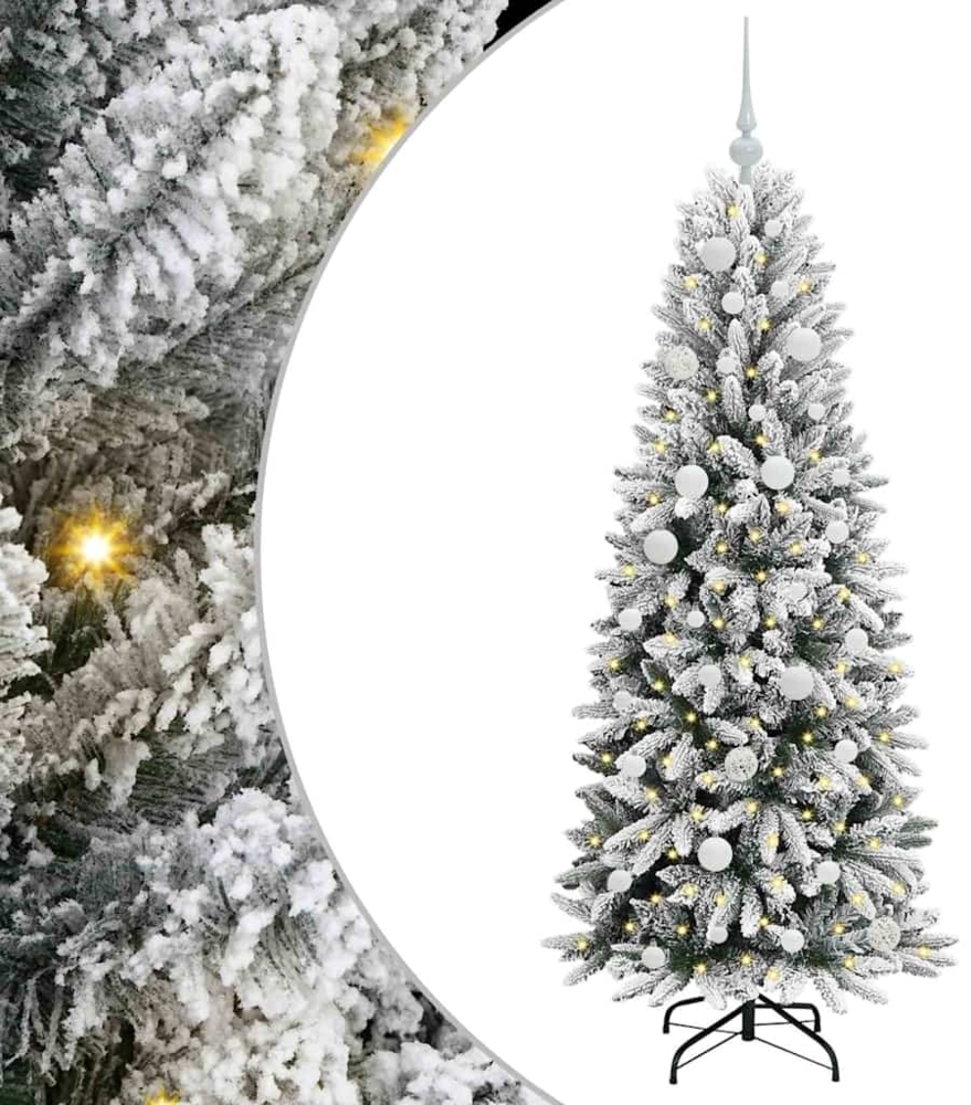 vidaXL Künstlicher Weihnachtsbaum mit 150 LEDs mit Ständer Weiß 150 cm 3396036 Bild 1