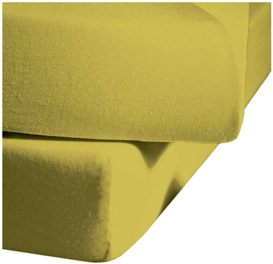 Fleuresse Mako-Satin-Spannlaken colours oliv 7049 100 x 200 Bild 1
