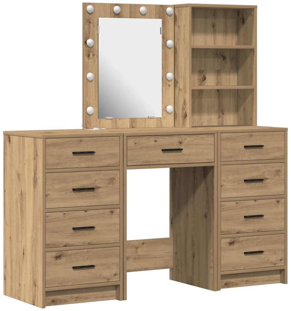 vidaXL Schminktisch 3 pcs Braun 40 x 41 x 135 cm Holzwerkstoff 3334226 Bild 1