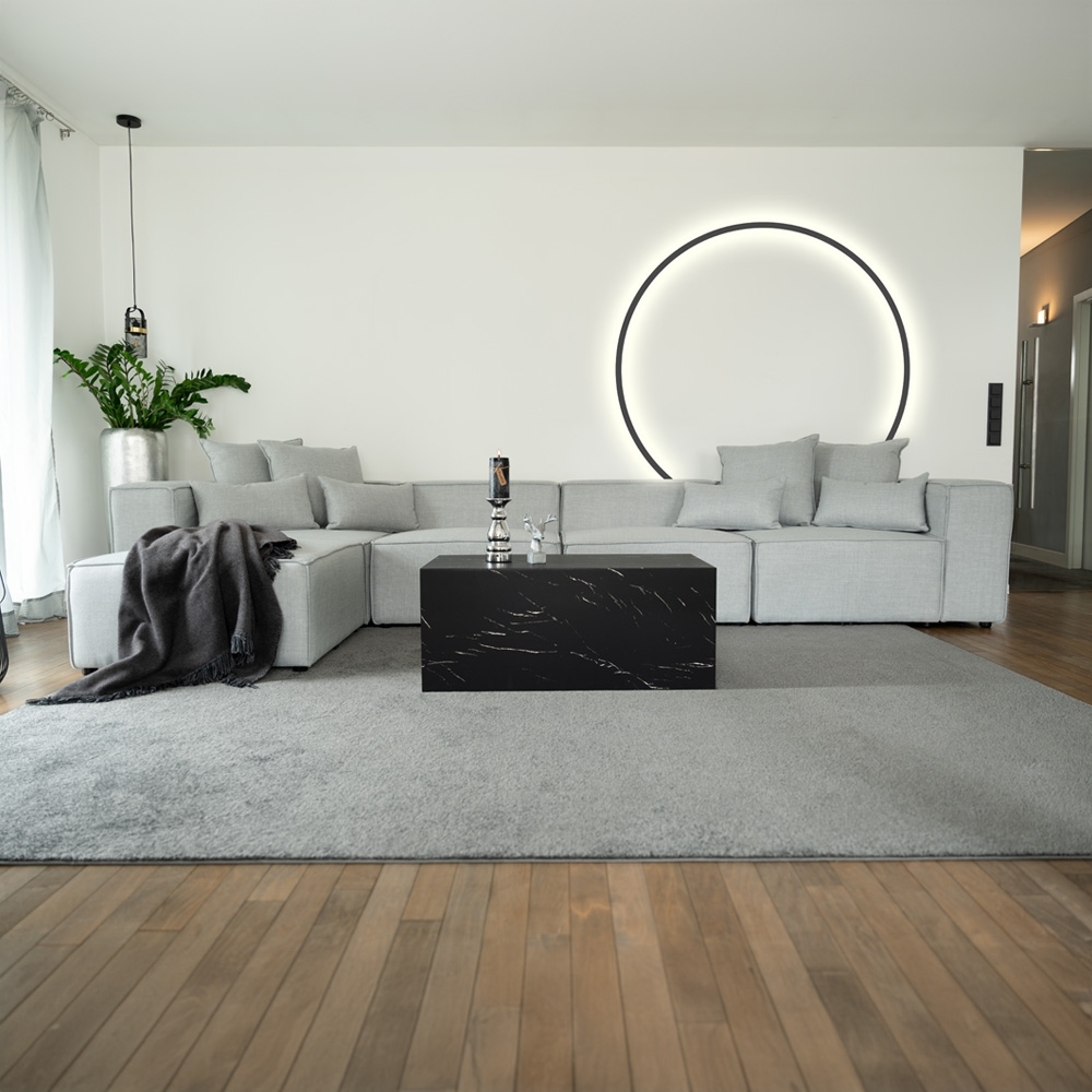 HOME DELUXE Modulares Sofa VERONA XL - 414 x 207 cm Hellgrau Bild 1