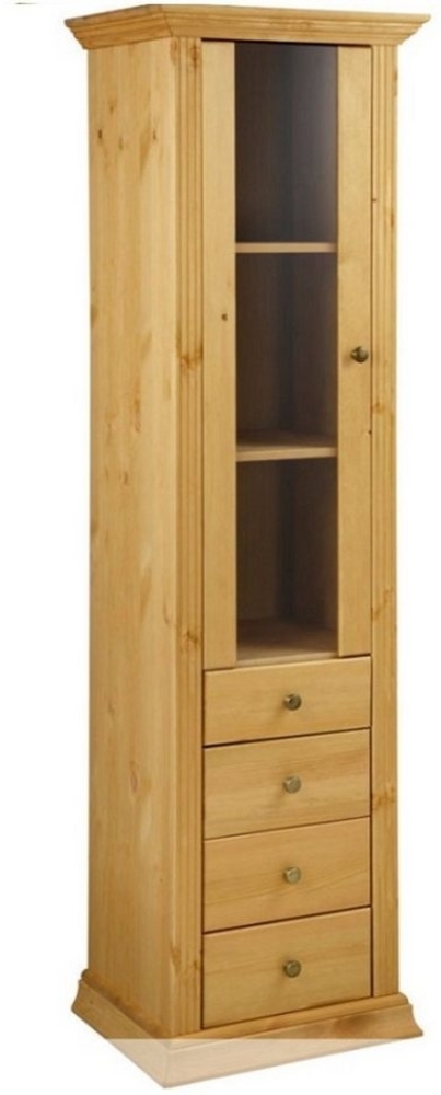 Clever-Moebel Standvitrine Vitrine aus Kiefernholz im Landhausstil, Standvitrine Höhe 180 cm Bild 1