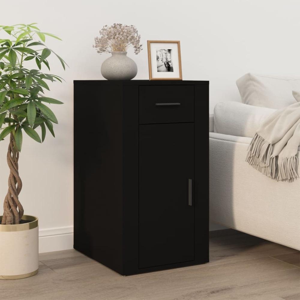 vidaXL Büroschrank Schwarz 40x49x75 cm Holzwerkstoff Bild 1