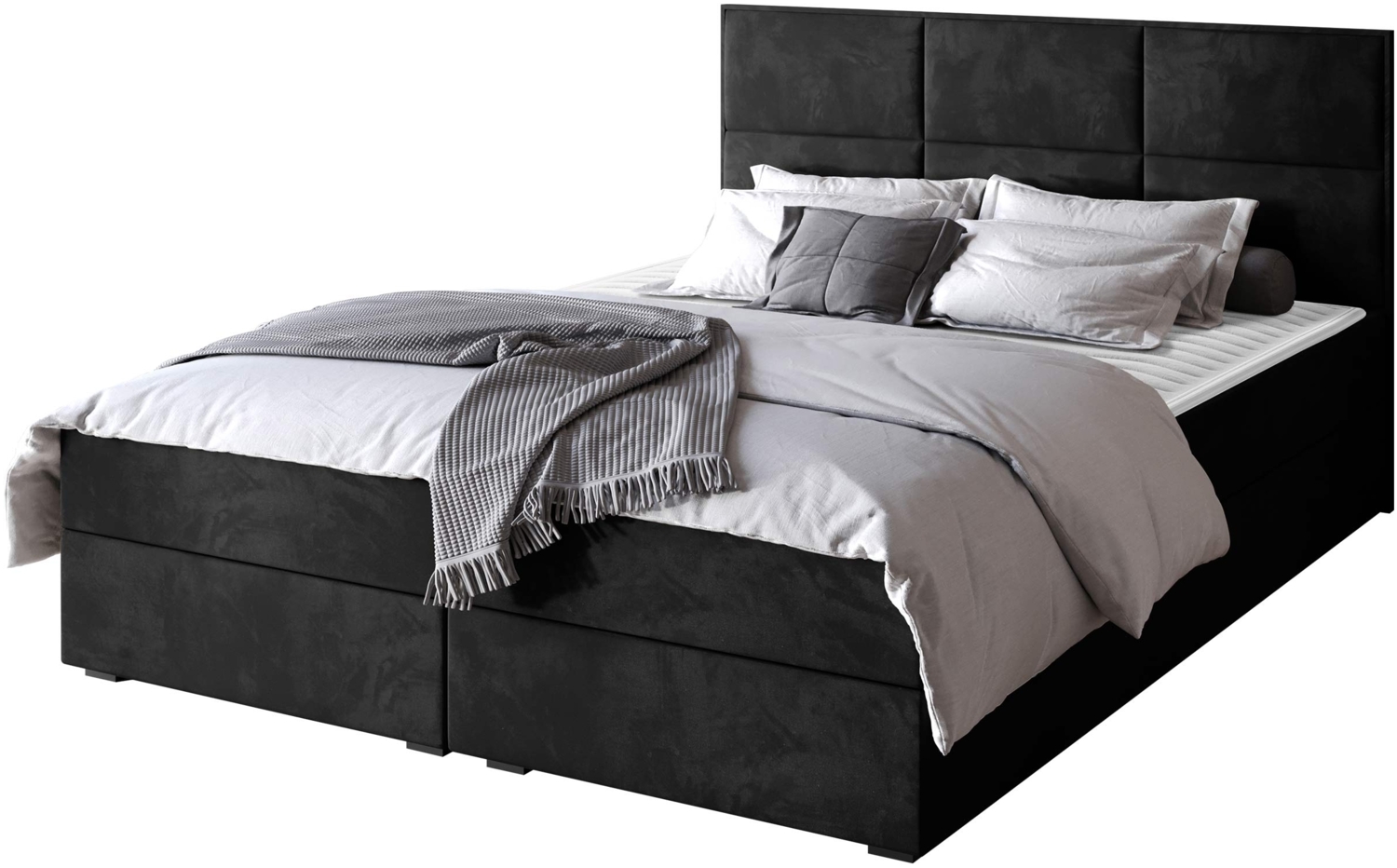 Boxspringbett Draban I, Schwarz, 180x200 cm Bild 1