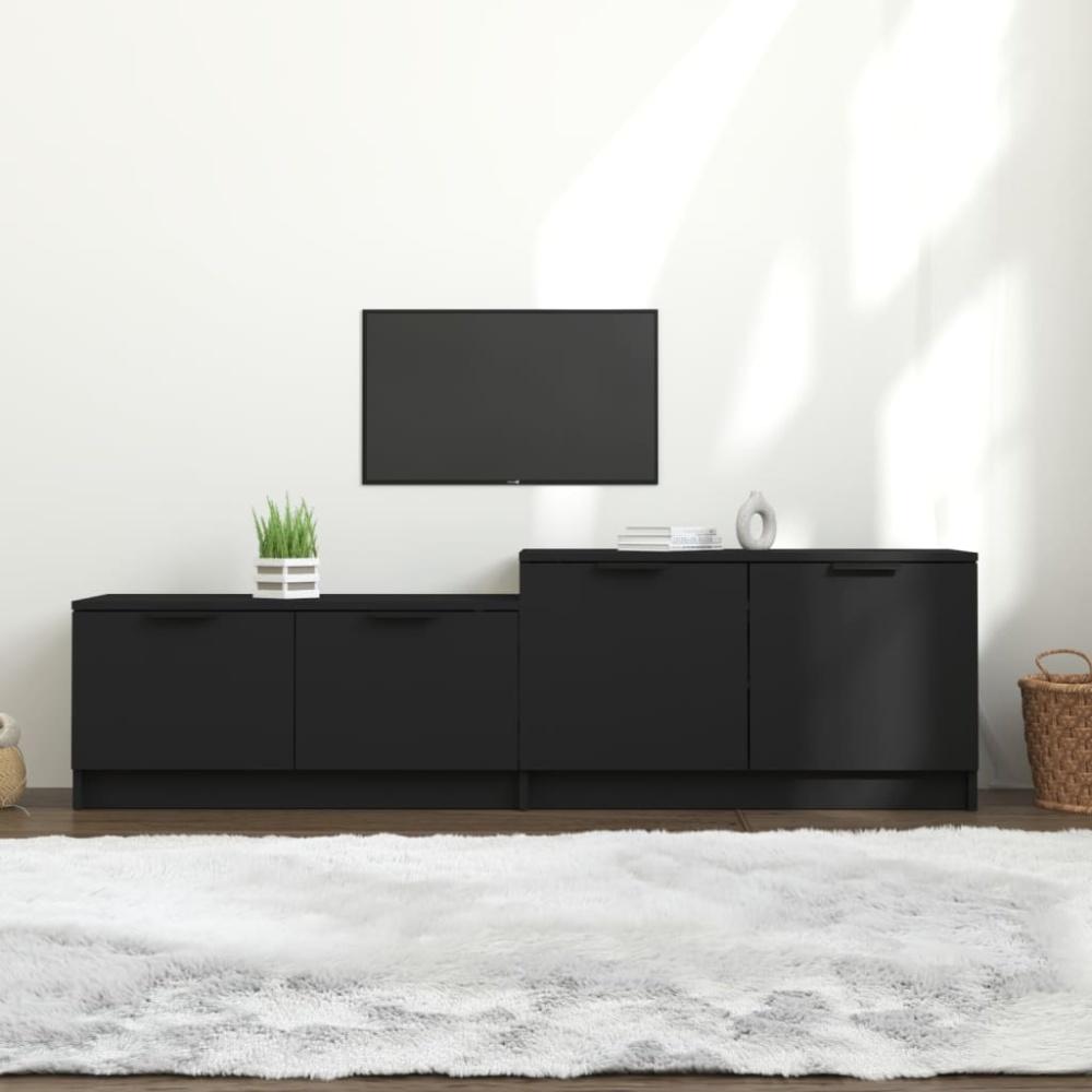 TV-Schrank Schwarz 158,5 x 36 x 45 cm Holzwerkstoff Bild 1