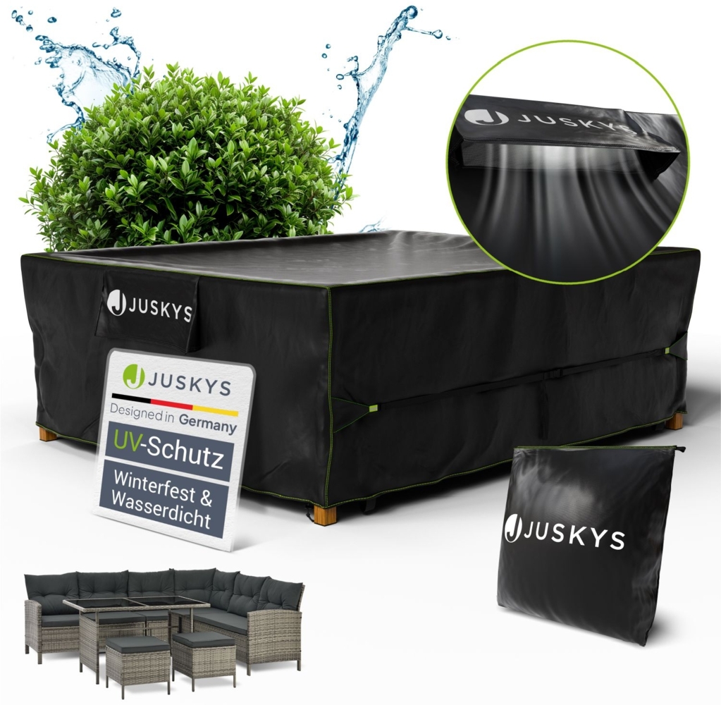 Juskys Gartenmöbel Abdeckplane CoverSafe Pro 300 x 250 x 100 cm - winterfest & wasserdicht - Schutzhülle für Gartentisch, UV-Schutz, Abdeckhaube Gartentisch Bild 1