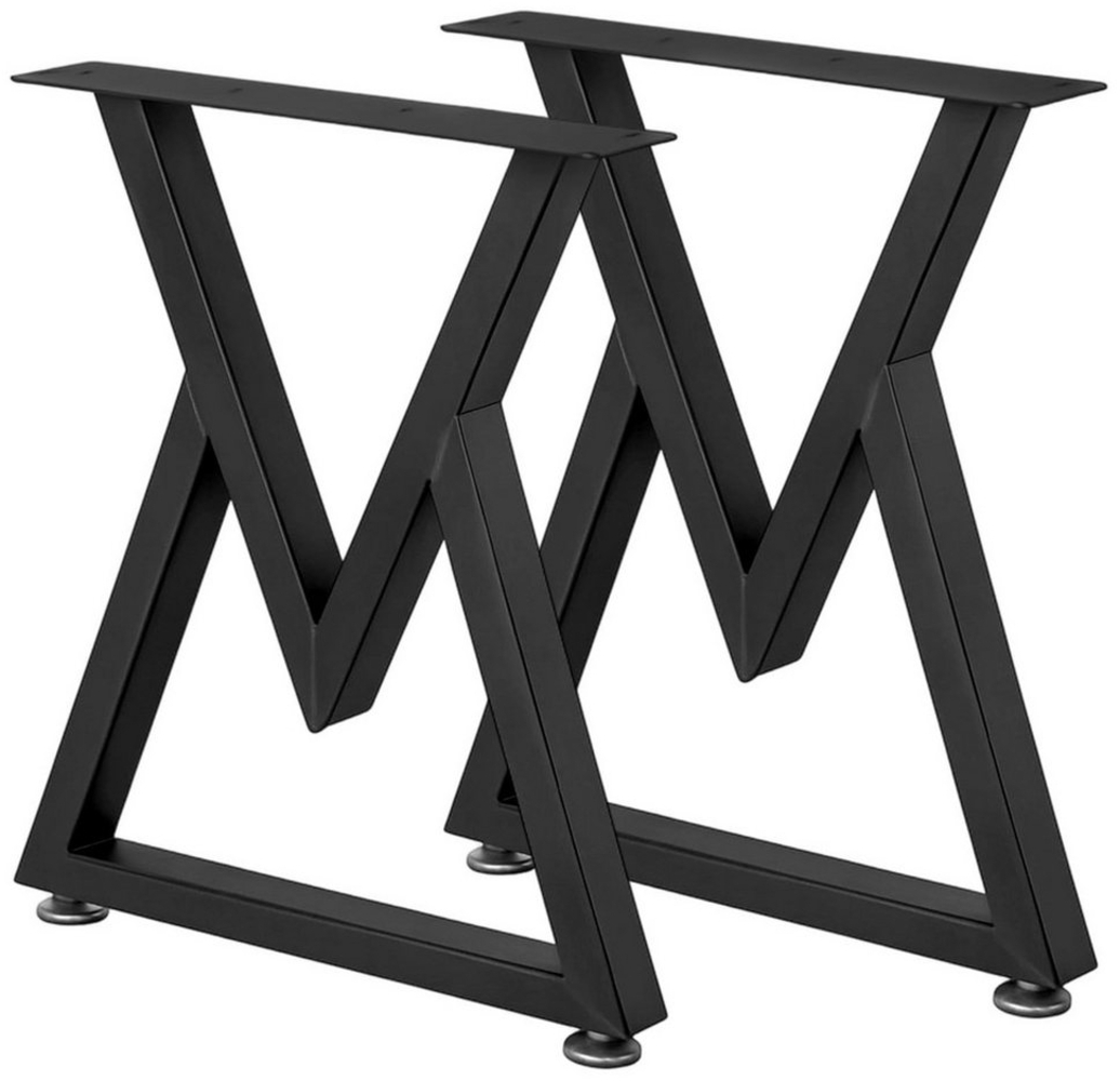 Youyijia Tischbein 2er-Set Tischbeine, Metall, Schwarz, Bankgestell, V-Typ Bild 1