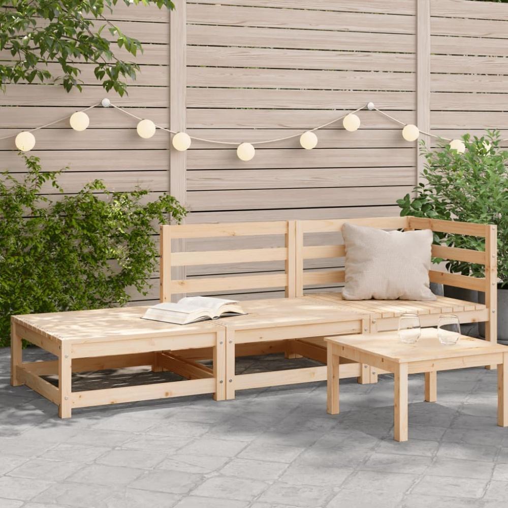 vidaXL Gartensofa mit Fußhocker 2-Sitzer Massivholz Kiefer 837970 Bild 1