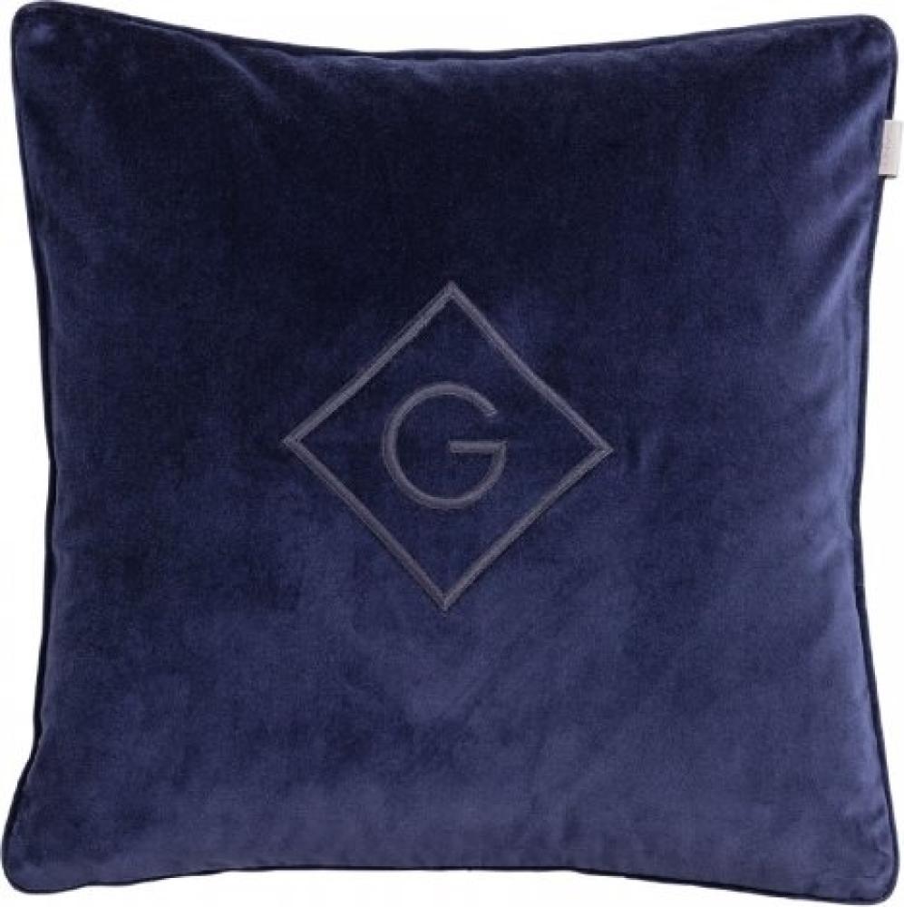 Gant Home Kissenhülle Velvet G Cushion Samt Marine (50x50cm) 853080301-410 Bild 1