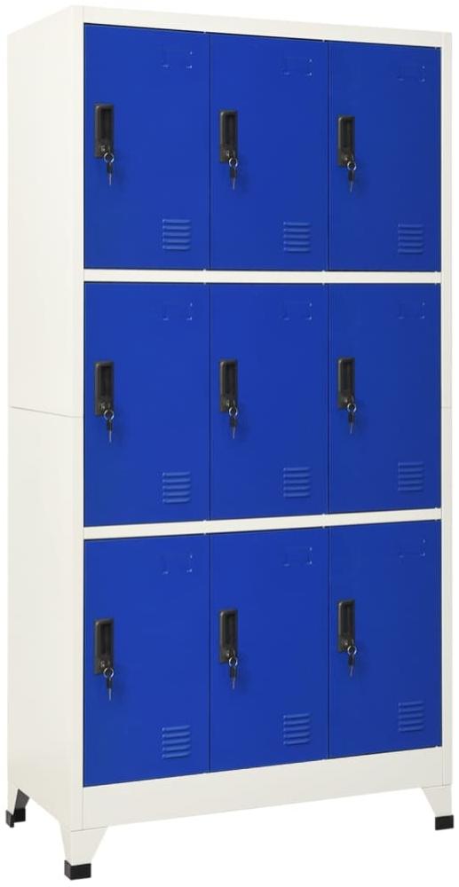 vidaXL Schließfachschrank Grau und Blau 90x45x180 cm Stahl Bild 1