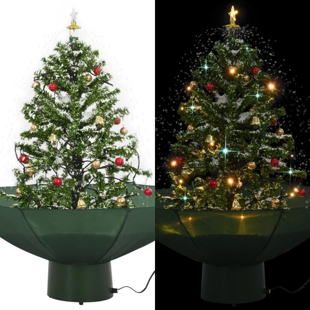 vidaXL Schneiender Weihnachtsbaum mit Schirmfuß Grün 75 cm 284331 Bild 1