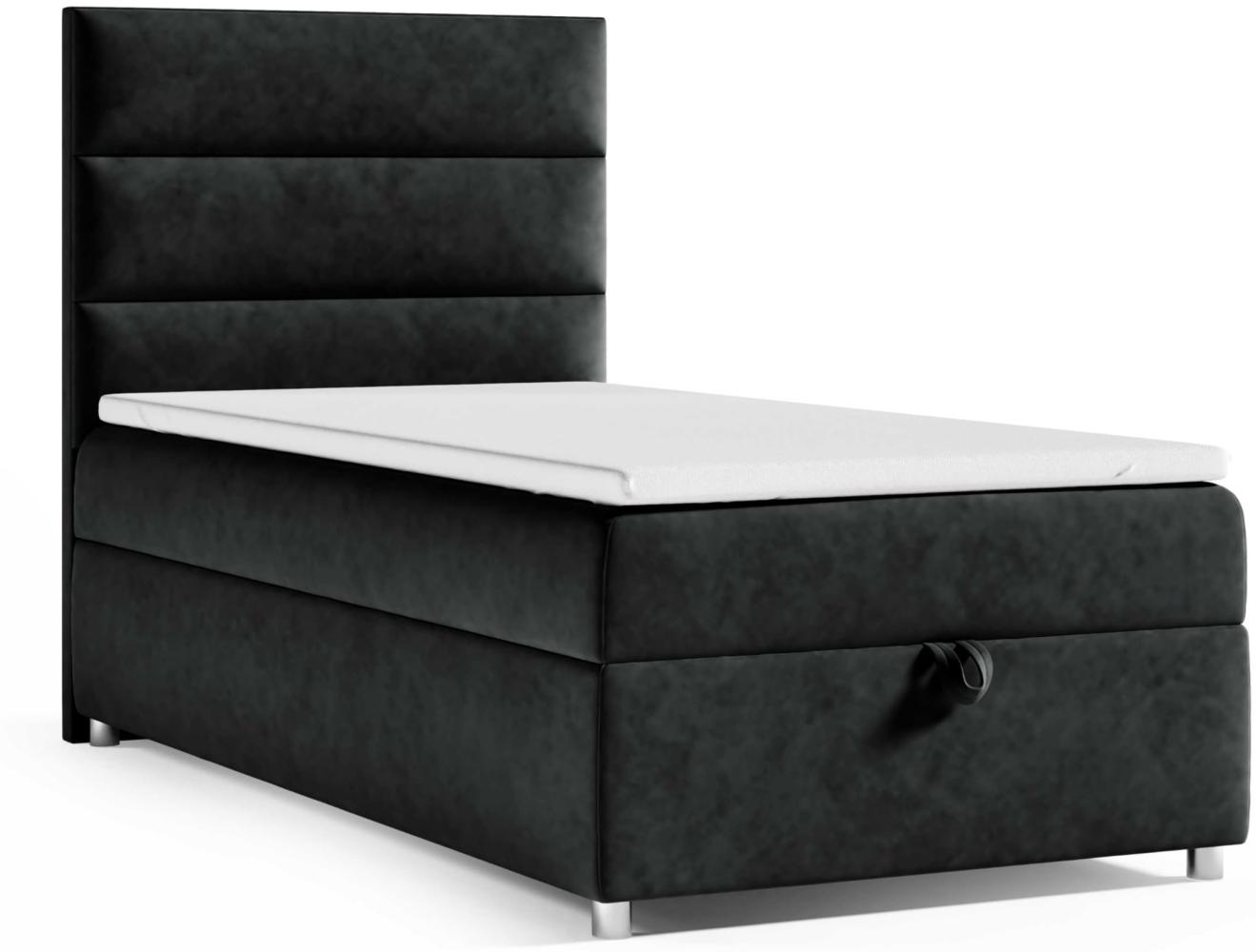 Best for Home Boxspringbett K4 SINGLE mit Bettkasten (Schwarz 80x200) Bild 1