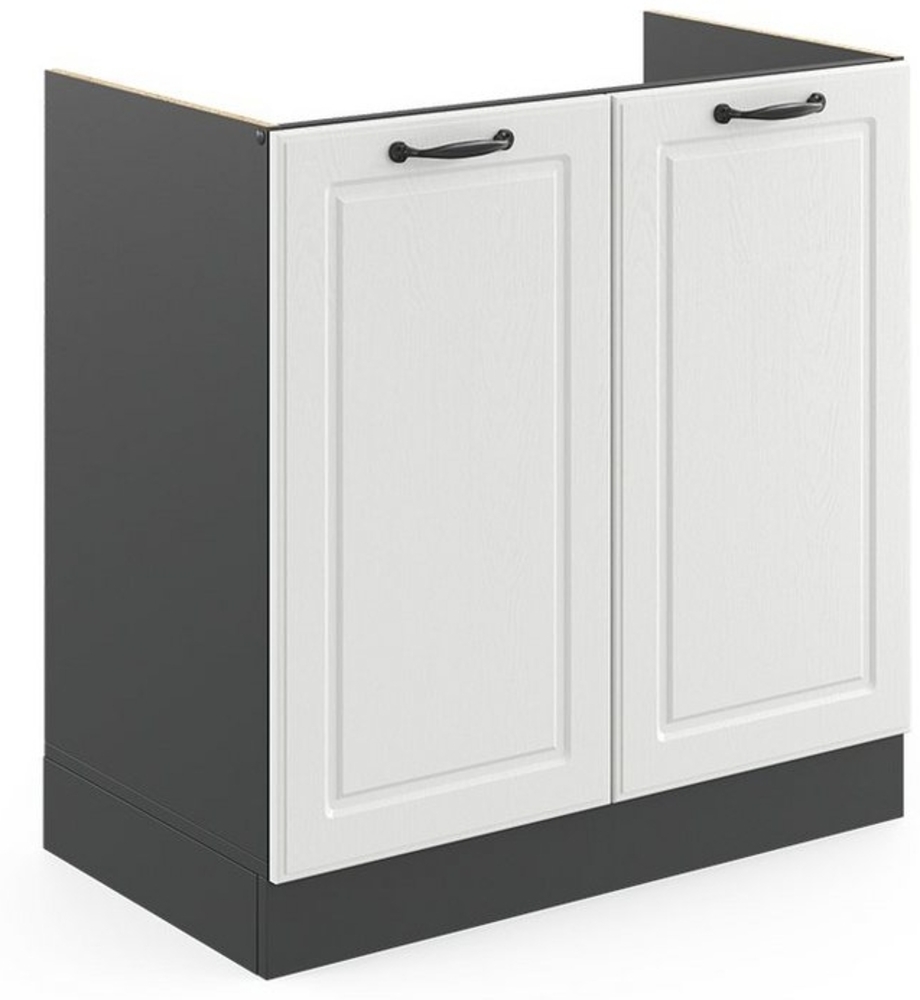 Vicco Spülenunterschrank R-Line, Weiß Landhaus/Anthrazit, 80 cm ohne Arbeitsplatte Bild 1