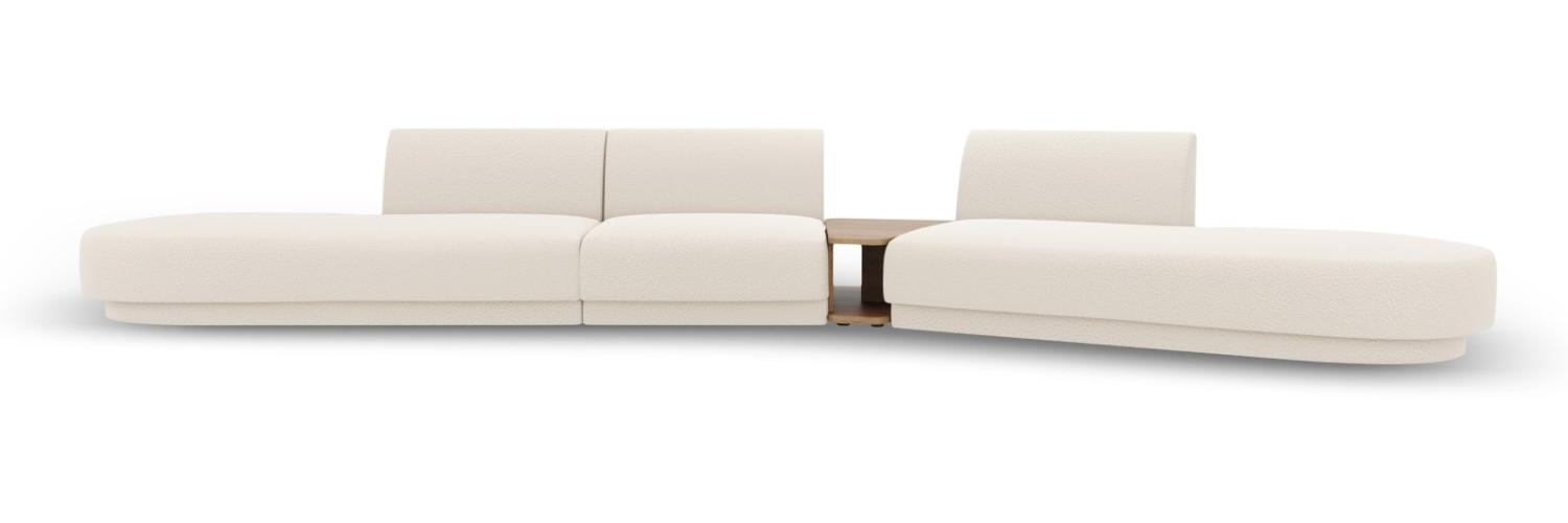 Micadoni Modulares Sofa Miley 5-Sitzer ohne Armlehnen Rechts Boucle Beige Bild 1