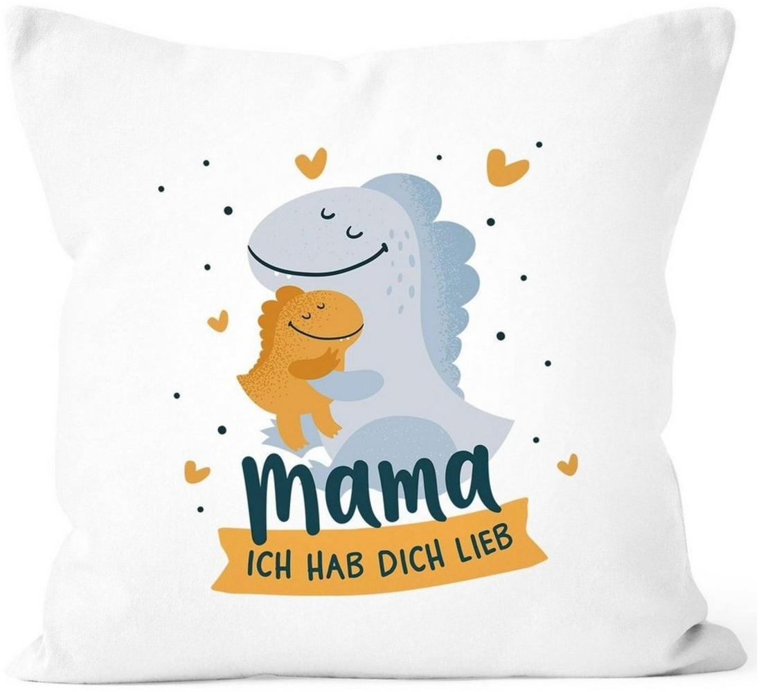 SpecialMe Dekokissen Kissen-Bezug Mama ich hab dich lieb Dino Dinosaurier Geschenk für Mama Muttertag Geburtstag Weihnachten SpecialMe® Bild 1