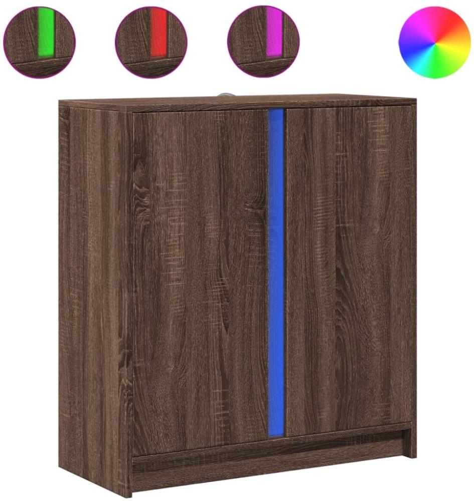 vidaXL LED-Sideboard Braun Eichen-Optik 77x34x85 cm Holzwerkstoff 852137 Bild 1