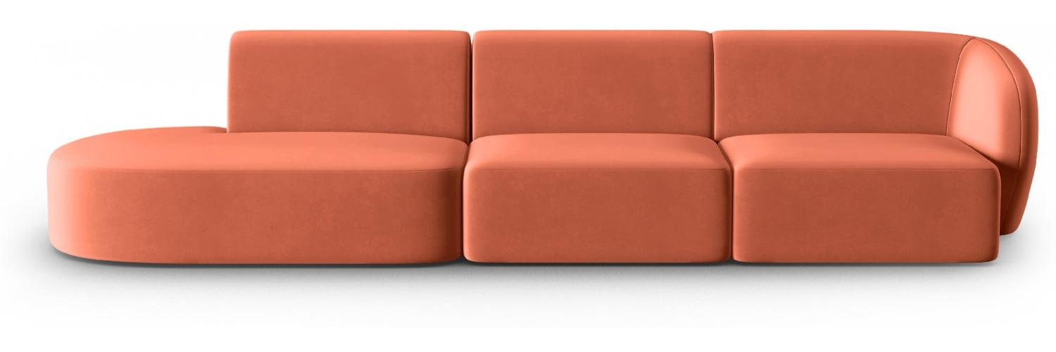 Micadoni Modulares Sofa Shane 4-Sitzer Links Samtstoff Koralle Bild 1