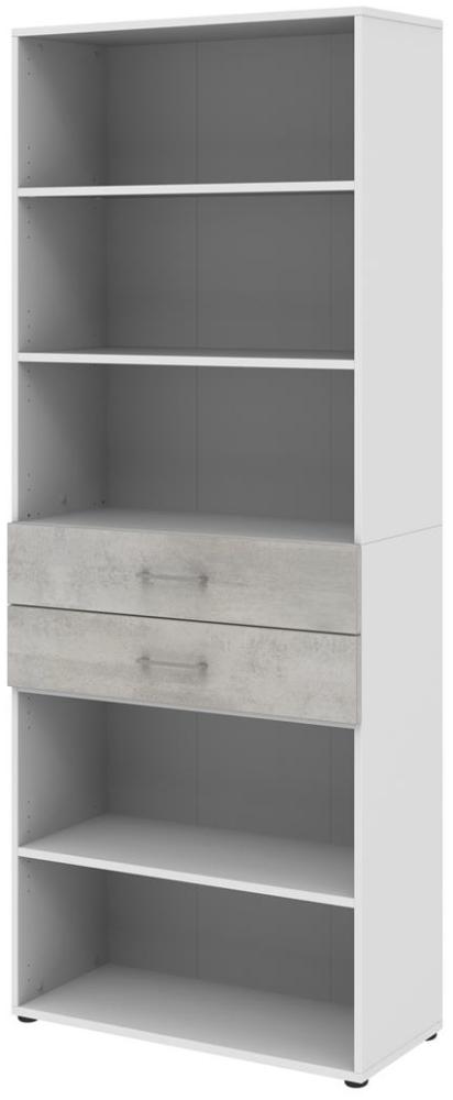 Regal in Beton Optik - 80x212,5x34,4cm (BxHxT) Bild 1