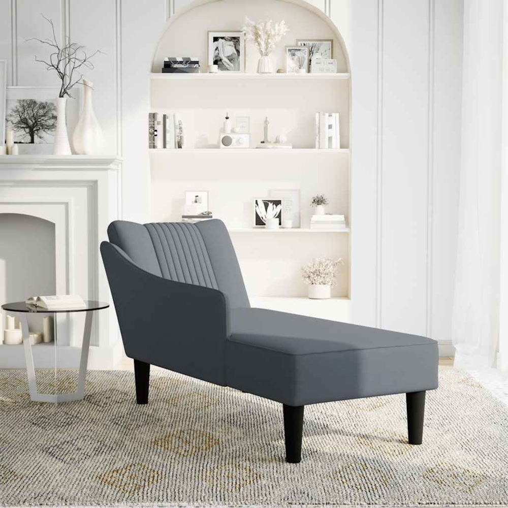 vidaXL Chaiselongue mit Rechter Armlehne Dunkelgrau Samt 4009793 Bild 1
