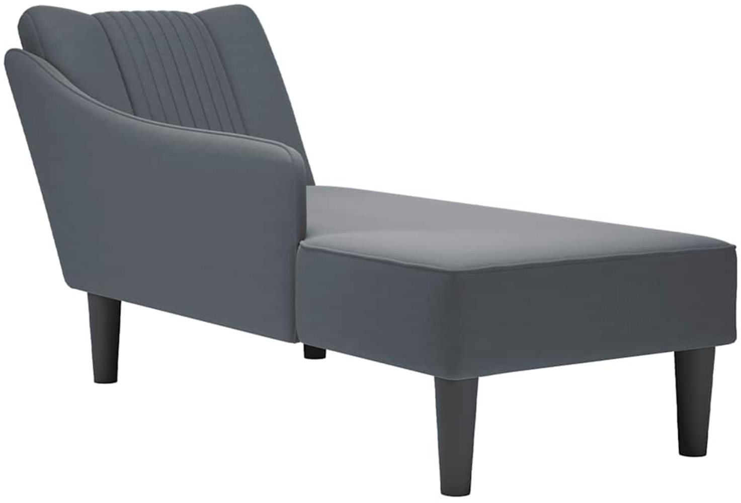 vidaXL Chaiselongue mit Rechter Armlehne Dunkelgrau Samt 4009793 Bild 1