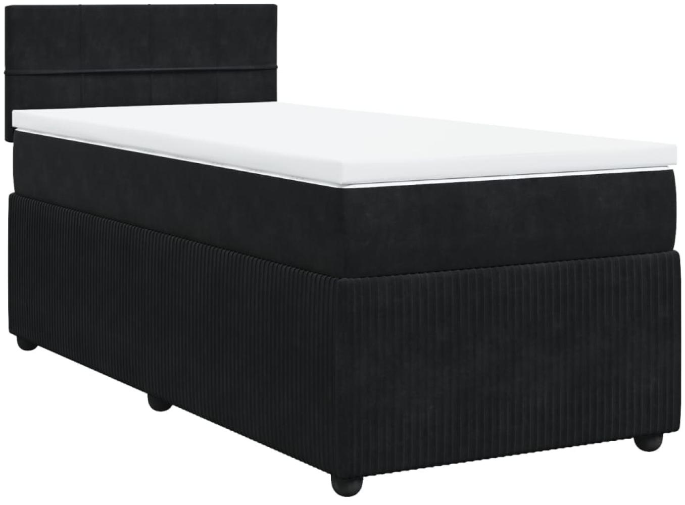 vidaXL Boxspringbett mit Matratze Schwarz 90x190 cm Samt 3287628 Bild 1